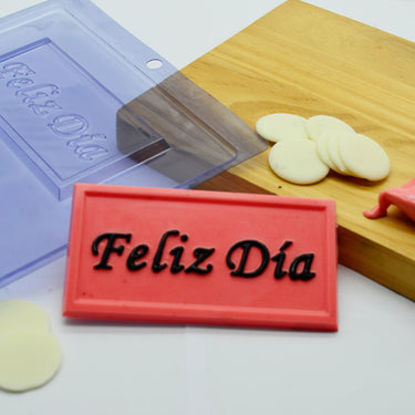 Forma De Chocolate - Forma Acetato Simples - Tablete Feliz Dia - BWB9795
